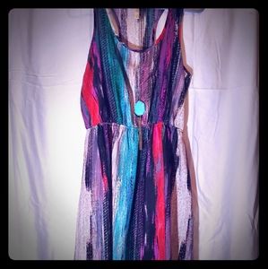 Multi color high low dress